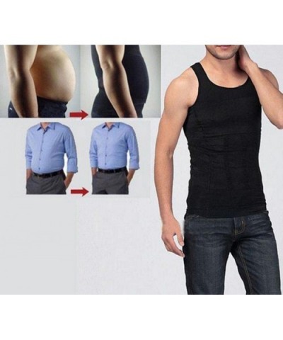 New Men Slim N Lift Body Shaper Underwear Vest Shirt Corset Compression Shaper (s- black) - Black - CG18D80U23K $35.13 Unders...