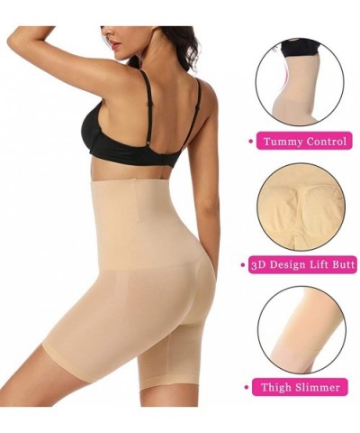 Tummy Control Shapewear Shorts Women High Waist Body Shaper Thigh Slimmer Slip Short Panty - Beige(firm Control) - CX18SZMM2U...