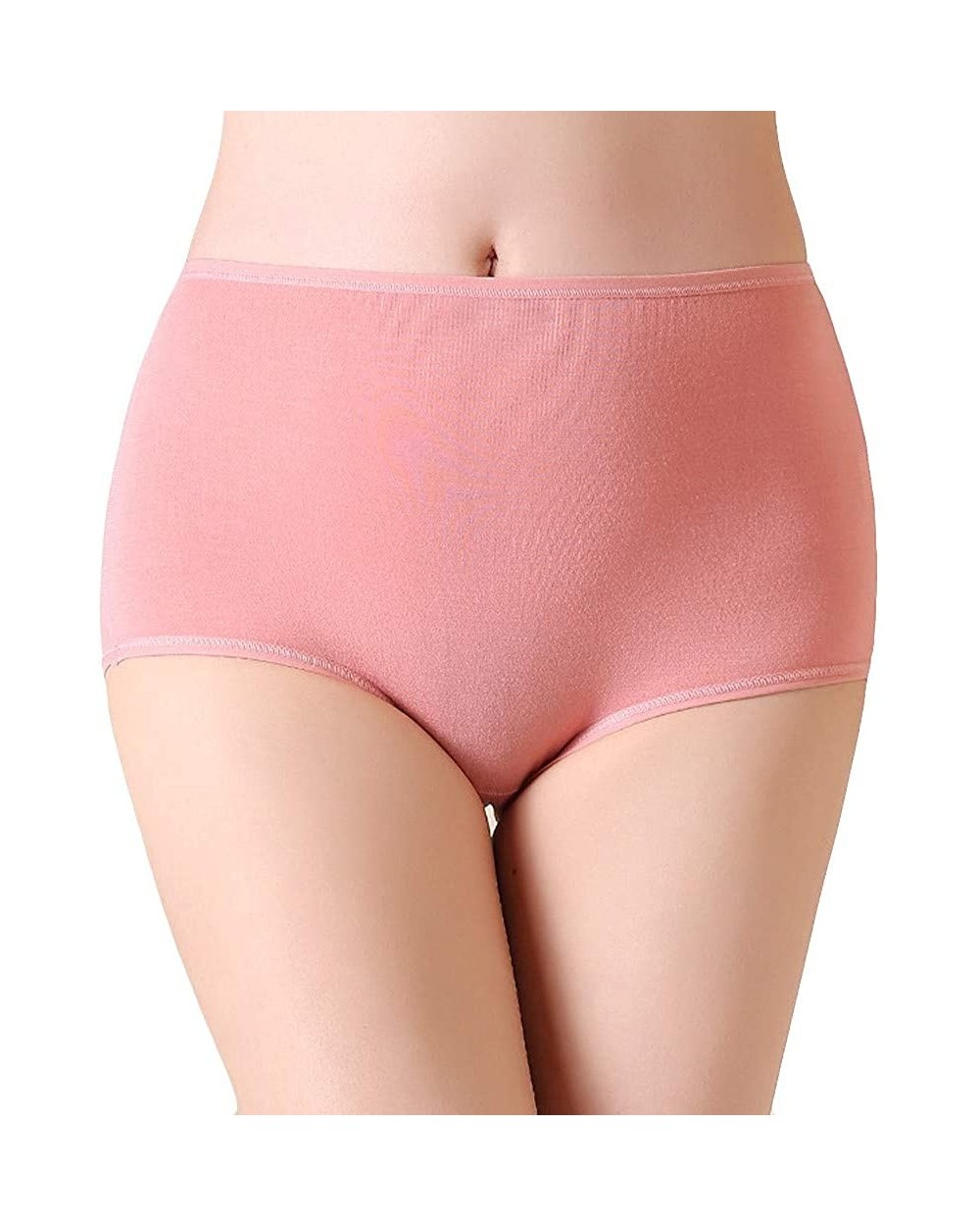 Women's High Waisted Cotton Underwear Ladies Soft Comfy Full Briefs Panties Plus Size - Pink - CX1974U5GGU $17.09 Panties