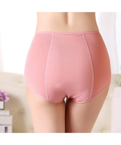 Women's High Waisted Cotton Underwear Ladies Soft Comfy Full Briefs Panties Plus Size - Pink - CX1974U5GGU $17.09 Panties