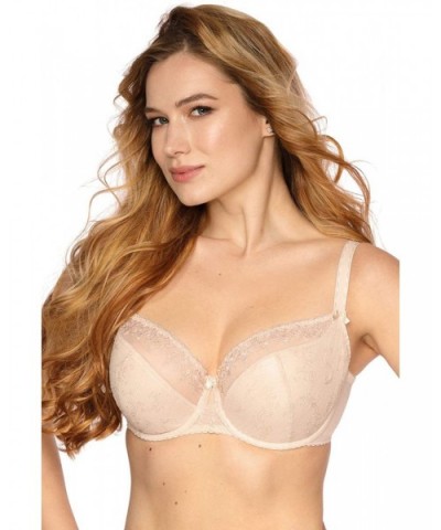 Underwired Embroidered Semi Padded Bra 596 Jane - Beige - CA18TH6YZ4I $44.04 Bras