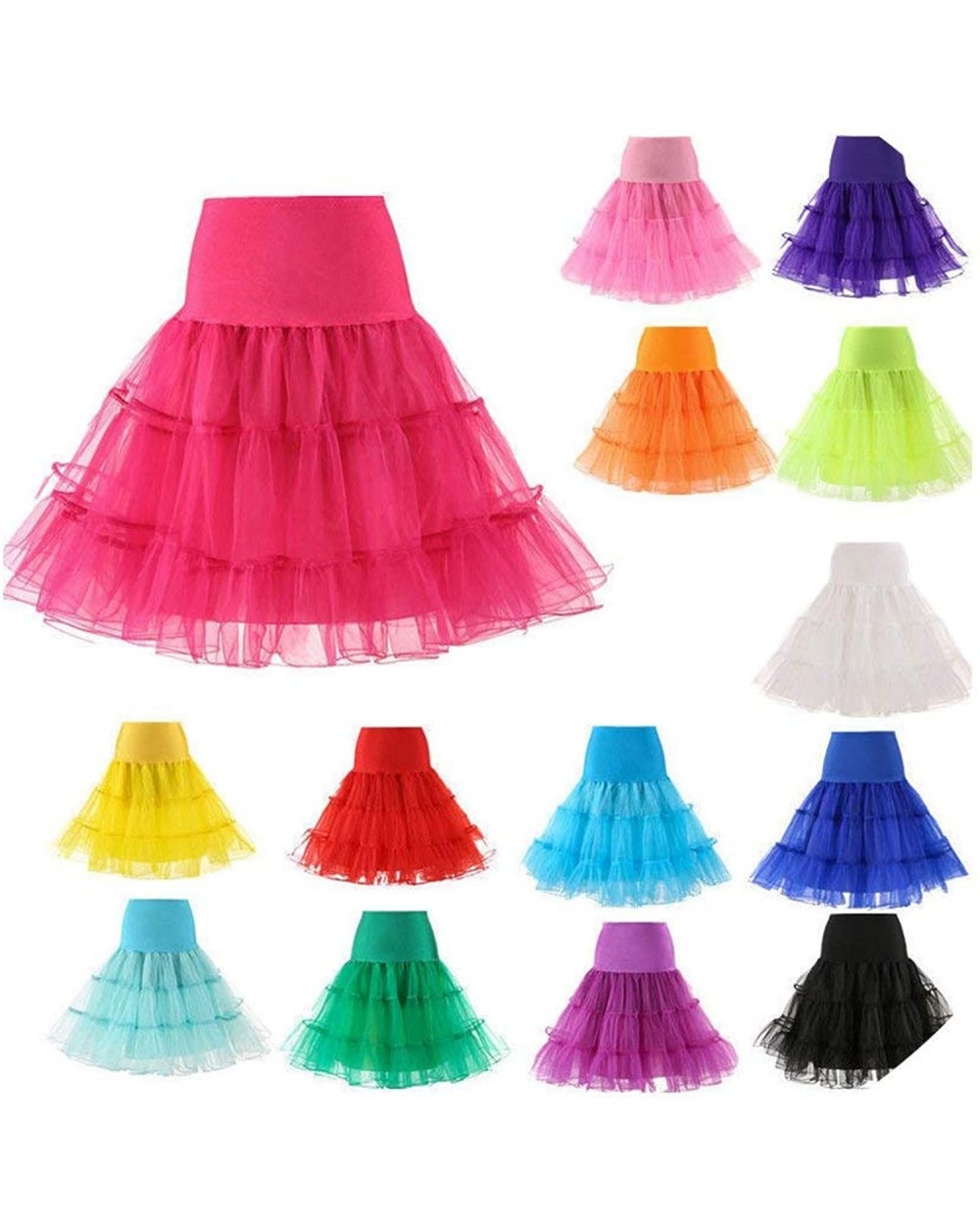 Short Petticoat for Wedding Vintage Tulle Petticoat Underskirt Tutu Skirt - Silver - CN18X3YZGZI $50.14 Slips