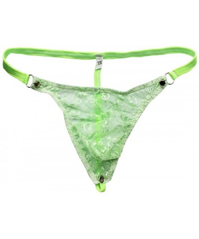 Mens Sheer Lace Sissy Pouch G-String Thongs Backless Crossdress Panties Underwear - Green - C2190ON2OD9 $22.13 G-Strings & Th...