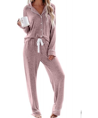 Womens Pajamas 2-Piece Top Shorts Pants Lounge Nightwear Sleepwear PJ Set - A-pant-pink - CY197W84OLX $56.90 Sets