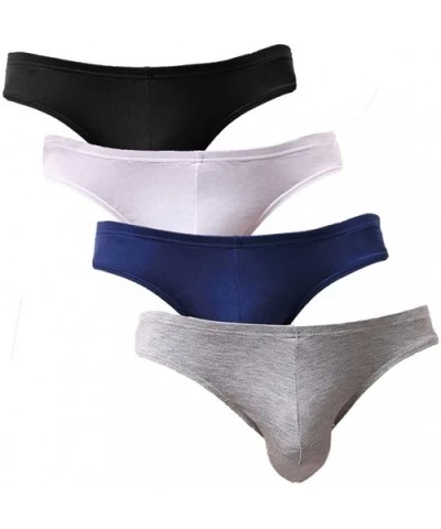 Mens Soft Modal Briefs Low Rise Lightweight Underwear - 4-pack Assorted 1 - C218DSICUW4 $31.74 Briefs