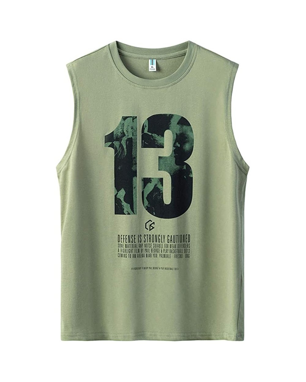 Vest Men's Short-Sleeved Printed Waistcoat T-Shirt Youth Shirt Cotton Bottoming Shirt - Matcha Green - CV19DLTRWKC $44.70 The...