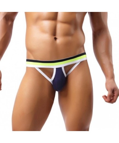 Men's Underwear- Hollow Out Men Underwear Boxers Bulge Pouch Men Shorts Hot - Dark Blue - CR12O0QQN8E $13.82 Boxers