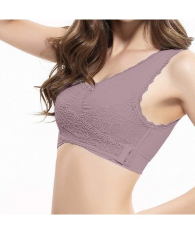 Women's Solid Ultra-Thin Bra Padded Bandeau Bra for Girls Sleeping Seamless Breathable Push Up Bra Tops Plus Size - D-brown -...