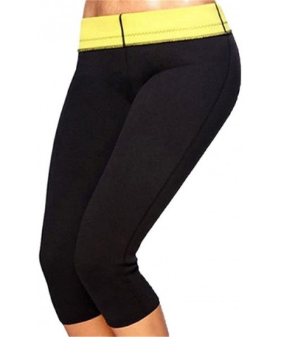Women's Slimming Sweat Pants- Thermo Neoprene Yoga Leggings Shapewear Hot Sauna Body Shaper - Black - CG1859DIUGQ $17.18 Shap...