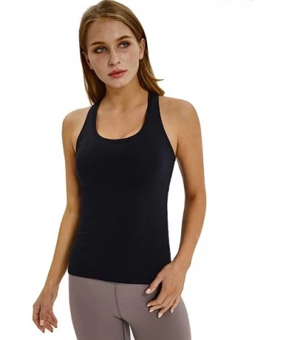 Women's Camisole Layering Tank Top Padded Bra for Yoga-with Built in Bra - Black - CR18OMTS33Q $28.74 Camisoles & Tanks