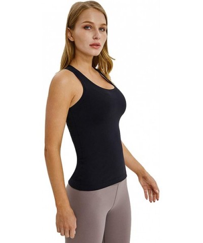 Women's Camisole Layering Tank Top Padded Bra for Yoga-with Built in Bra - Black - CR18OMTS33Q $28.74 Camisoles & Tanks