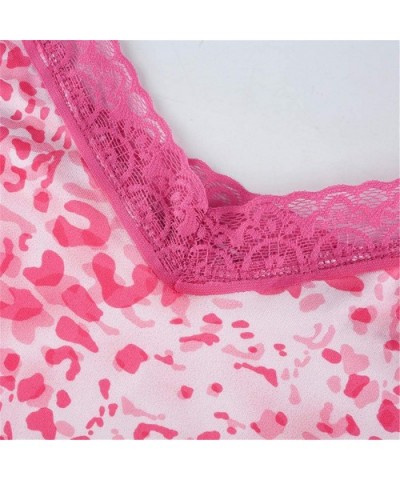 Womens Sexy Lace Camisole Tops Velvet V Neck Camis Tank Tops - B-pink - CY19D3C0487 $15.53 Camisoles & Tanks