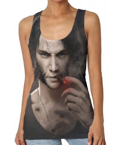 Keanu Reeves Women's Fitness Premium Seamless Classic Tank Top Black - Black - C419CSKSZA2 $31.75 Camisoles & Tanks