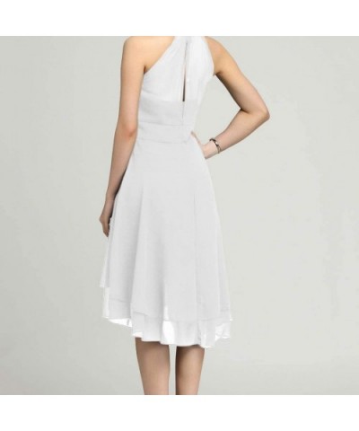 Woman Fashion Solid Layered Cutout Back Sleeveless Dress - White - CK193IA89Z7 $27.74 Thermal Underwear