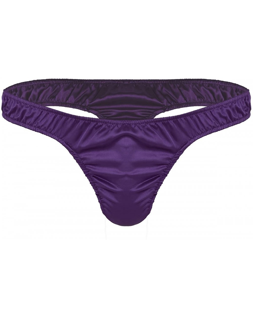 Men's Silk Ruffled Panties Lingerie Low Rise Bulge Pouch Briefs G-String Thong Underwear - Purple - CD1903DYG66 $21.94 G-Stri...