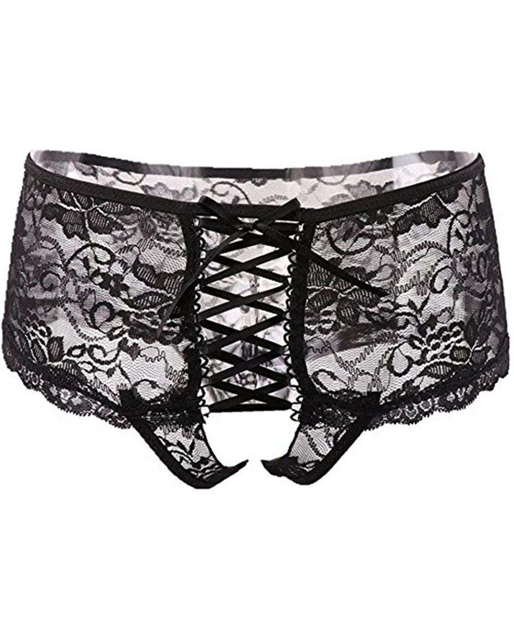 Women Lace Boyshort Panties Plus Size Underwear Lingerie for Women(M-6XL) - Black - CB189U0Q7RA $12.99 Panties