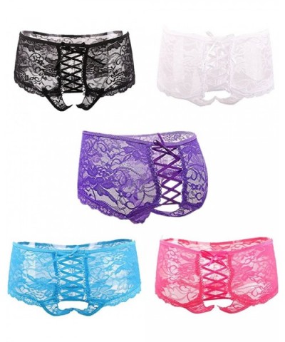 Women Lace Boyshort Panties Plus Size Underwear Lingerie for Women(M-6XL) - Black - CB189U0Q7RA $12.99 Panties