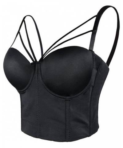 Women's Sexy Cut Cross Strappy Gothic Bustier Tops Caged Cropped Top - Black - CK18I366K37 $37.01 Bustiers & Corsets