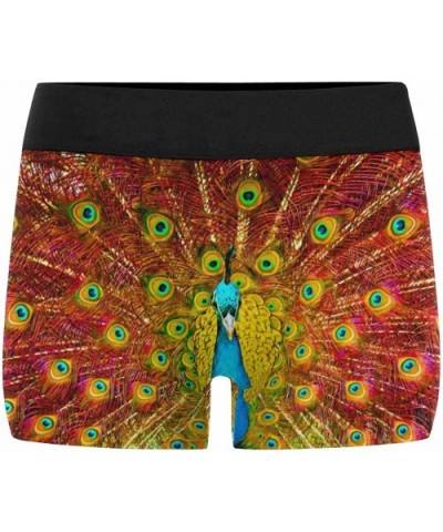 Custom Men's Boxer Briefs Digital Painting of Beautiful Peacock Displaying S - CG18D8OYGW4 $38.39 Boxer Briefs