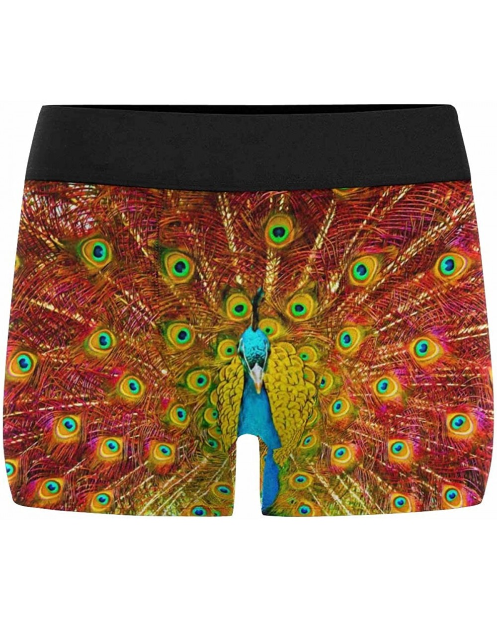 Custom Men's Boxer Briefs Digital Painting of Beautiful Peacock Displaying S - CG18D8OYGW4 $38.39 Boxer Briefs