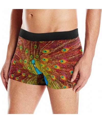 Custom Men's Boxer Briefs Digital Painting of Beautiful Peacock Displaying S - CG18D8OYGW4 $38.39 Boxer Briefs