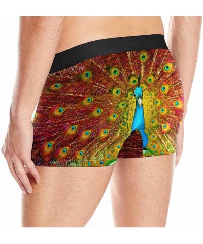 Custom Men's Boxer Briefs Digital Painting of Beautiful Peacock Displaying S - CG18D8OYGW4 $38.39 Boxer Briefs