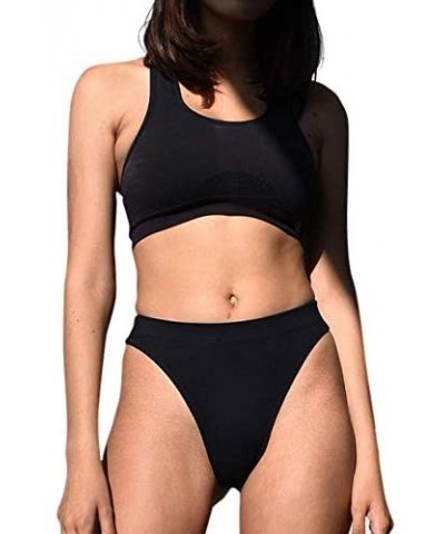 Women's 6-Pack Active Sport Thong Buttery Soft Panties Underwear - 6 Pack- Black - CL18ZTWRMKG $19.40 Panties