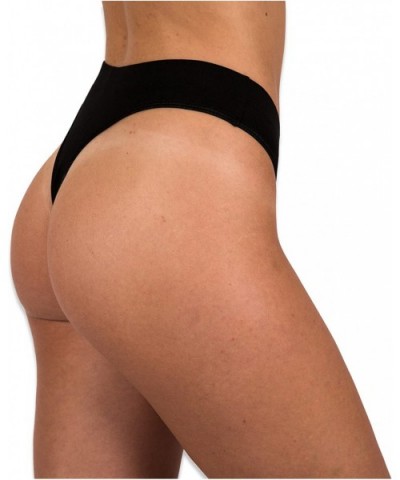 Women's 6-Pack Active Sport Thong Buttery Soft Panties Underwear - 6 Pack- Black - CL18ZTWRMKG $19.40 Panties