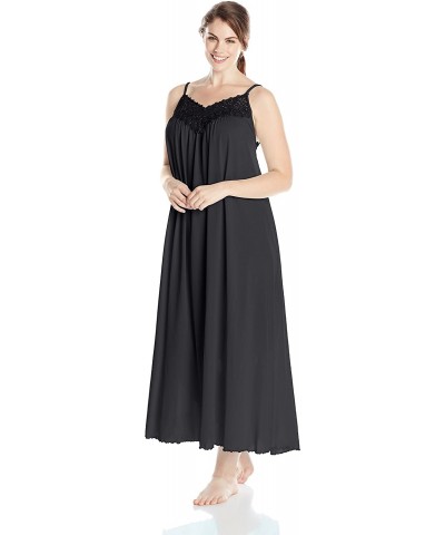 Women's Plus-Size Beloved 53-Inch Braided Spaghetti Strap Long Gown - Black - C112KSTB12Z $69.79 Nightgowns & Sleepshirts