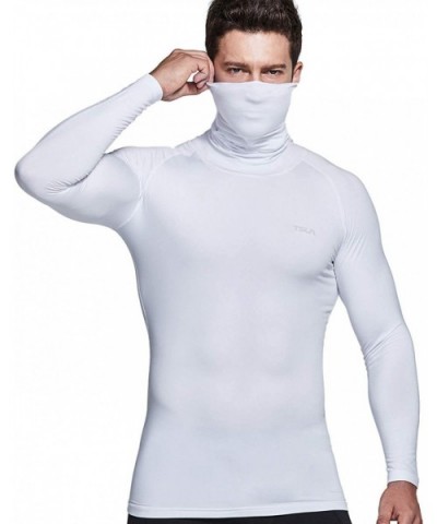 Men's Thermal Long Sleeve Compression Shirts- Mock/Turtleneck Winter Sports Running Base Layer Top - Heatlock Face Cover(yut5...