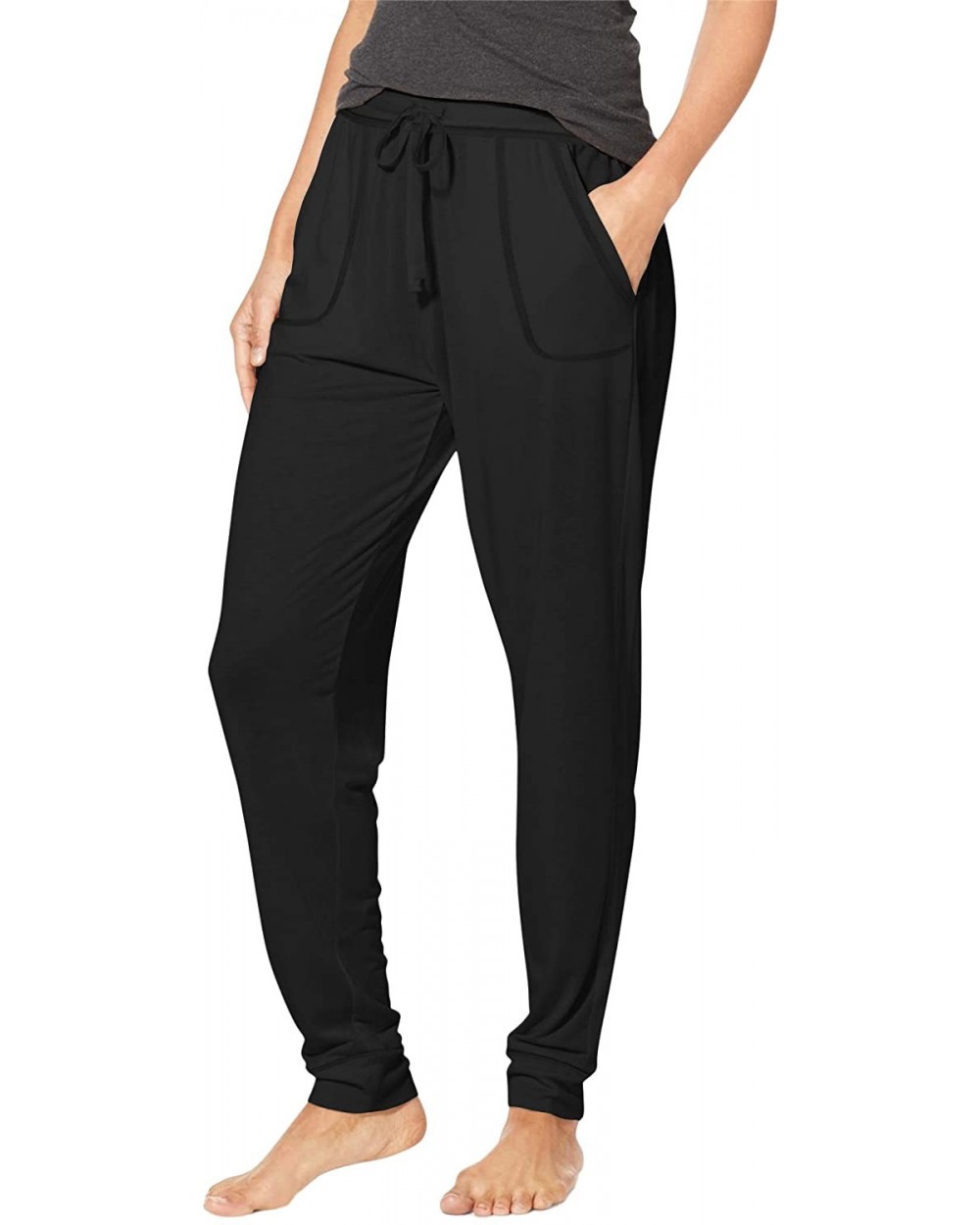 Women's Jogger Pants with Pockets Drawstring Waist Lounge Sweatpants Loose Comfy Pants Active Yoga Sports - Black - CB193QWHA...