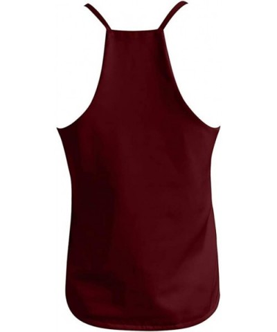 Women's Sequin Cami Vest Sexy Sleeveless Sparkle Shimmer Camisole Vest Sequin Tank Tops - Wine - C4193WDURW8 $14.43 Tops