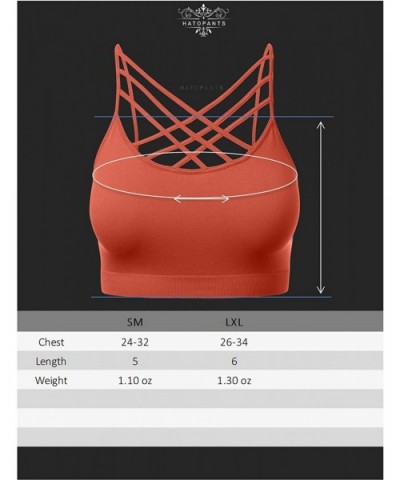 Women's Novelty Bras Seamless Triple Criss-Cross Front Bralette Sports Bra - 102-dark Burgundy - CD18804EZSE $17.88 Bras