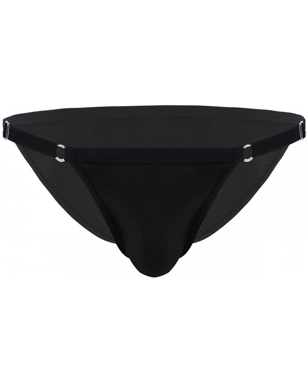 Men's Adjustable Waistband Silky Breathable Low Rise Bikini Briefs Underwear Underpants - Black - C918KMADGR9 $26.32 Briefs