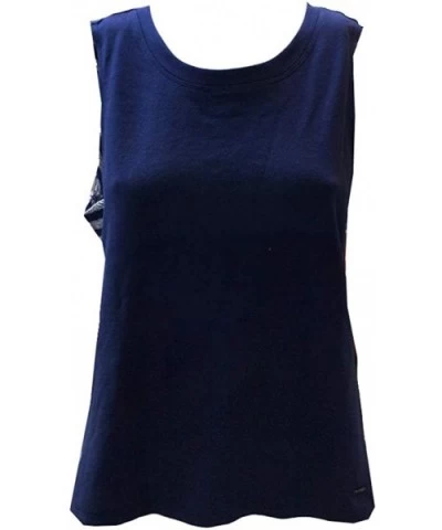 Women's French Terry Lounge Tank - Royal Blue - C212NAC89Z2 $20.75 Tops