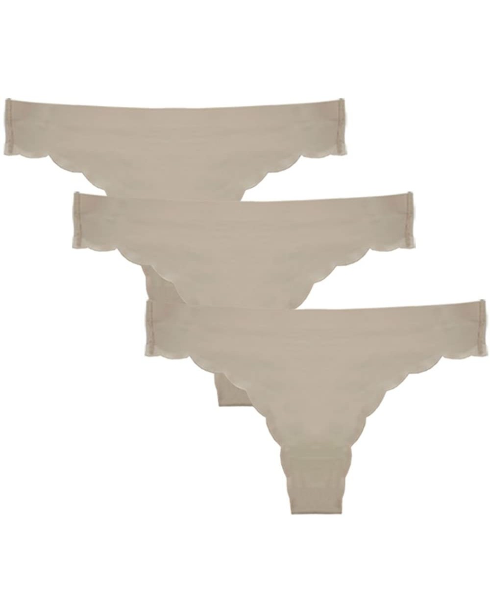 Laser Cut Wave Edge Thong - 3 Pack - Nude - CU184A54X30 $26.90 Panties