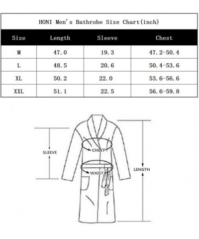 Mens Bathrobe Terry Cloth Plaid Spa Robe 100% Natural Cotton - Grey 1 - CG18WDYG0WO $64.03 Robes