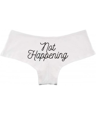 Not Happening Women's Boyshort Underwear Panties - White - C91934293XS $28.67 Panties