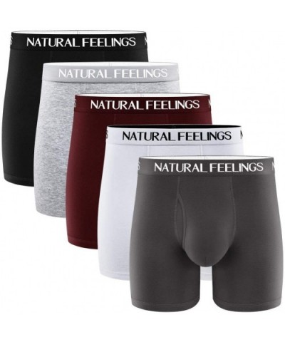 Mens Boxer Briefs No Ride-up Cotton Underwear Men Pack Assorted Colours Mens Underwear S M L XL XXL - I Logoed 5-pairs - CQ18...