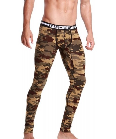 Mens Low-Rise Underwear Pants Long John Cotton - 2728 Camouflage-1 - C31279S9A9N $44.15 Boxers