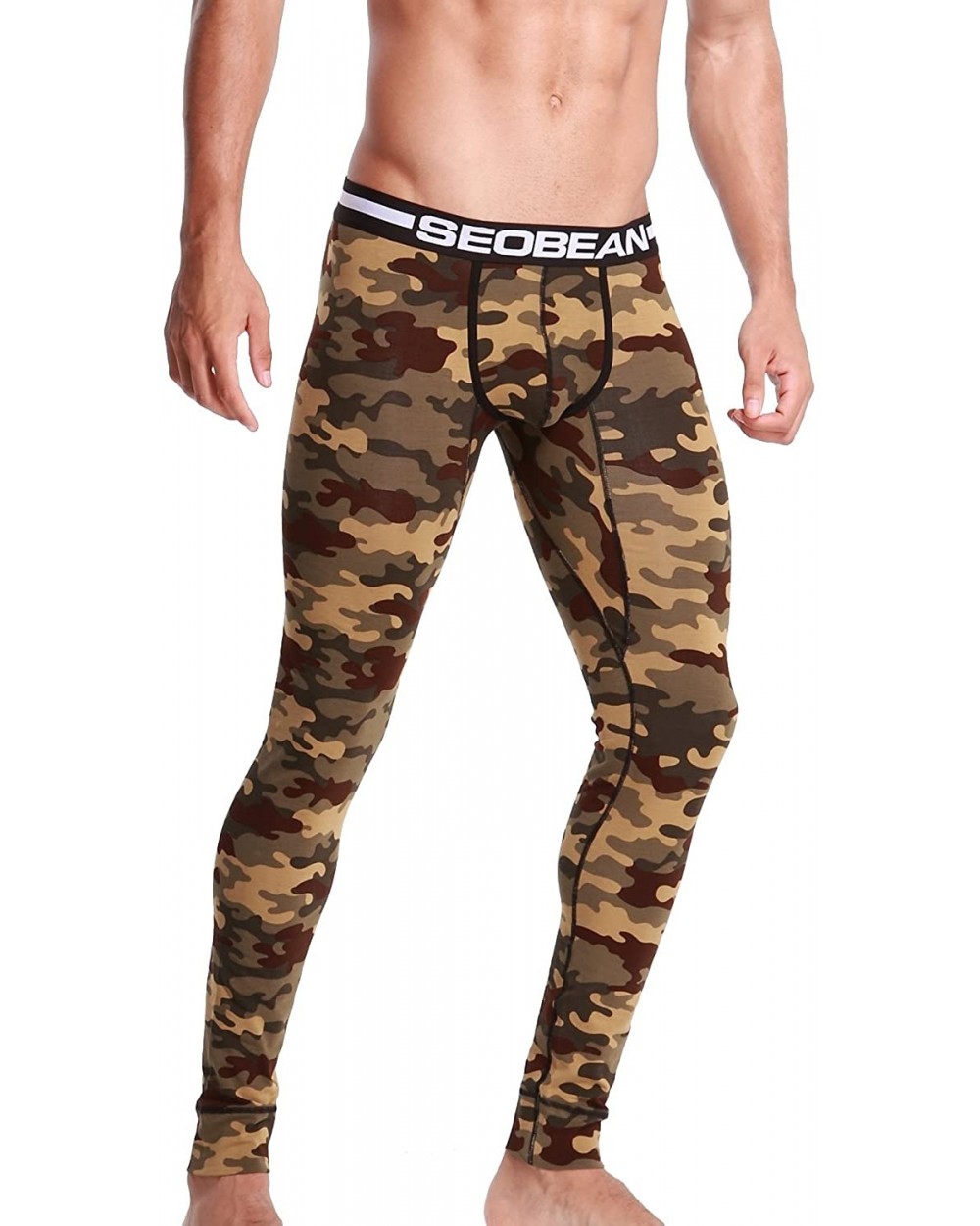 Mens Low-Rise Underwear Pants Long John Cotton - 2728 Camouflage-1 - C31279S9A9N $44.15 Boxers