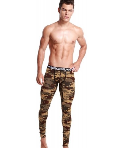 Mens Low-Rise Underwear Pants Long John Cotton - 2728 Camouflage-1 - C31279S9A9N $44.15 Boxers