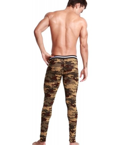 Mens Low-Rise Underwear Pants Long John Cotton - 2728 Camouflage-1 - C31279S9A9N $44.15 Boxers