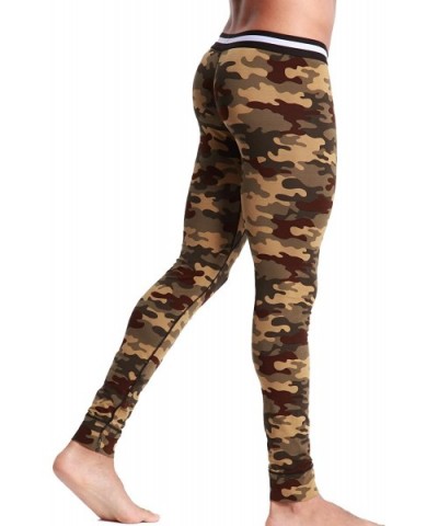 Mens Low-Rise Underwear Pants Long John Cotton - 2728 Camouflage-1 - C31279S9A9N $44.15 Boxers