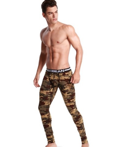 Mens Low-Rise Underwear Pants Long John Cotton - 2728 Camouflage-1 - C31279S9A9N $44.15 Boxers