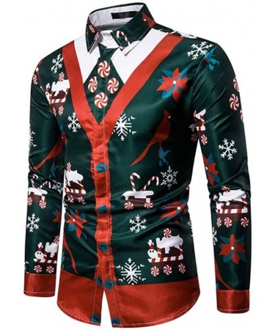 Men Ugly Christmas Sweatshirt Funny Design Pullover Sweater for Xmas Holiday Party - Green - CH18ZY35QK4 $30.34 Robes