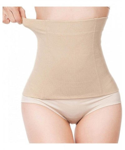 Women's Postpartum Waist Trainer Belt Body Shaper Belly Wrap Compression Band - Beige - C118W8DTQQS $15.02 Shapewear