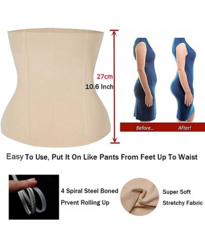 Women's Postpartum Waist Trainer Belt Body Shaper Belly Wrap Compression Band - Beige - C118W8DTQQS $15.02 Shapewear