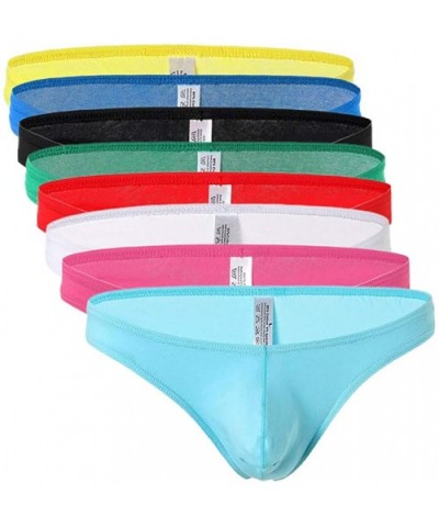 Men's Thong Underwear Soft Stretch T-Back Mens Underwear - 8p - CW18XTU06S6 $49.15 G-Strings & Thongs