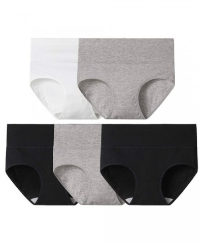 Womens Underwear Cotton Briefs Postpartum High Waisted Panties Multi Pack - Black & Gray & White - C118WIKG9H3 $40.26 Panties